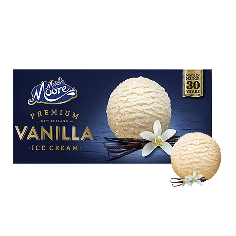 PLUS会员：玛琪摩尔 新西兰进口香草味冰淇淋 1L*2件