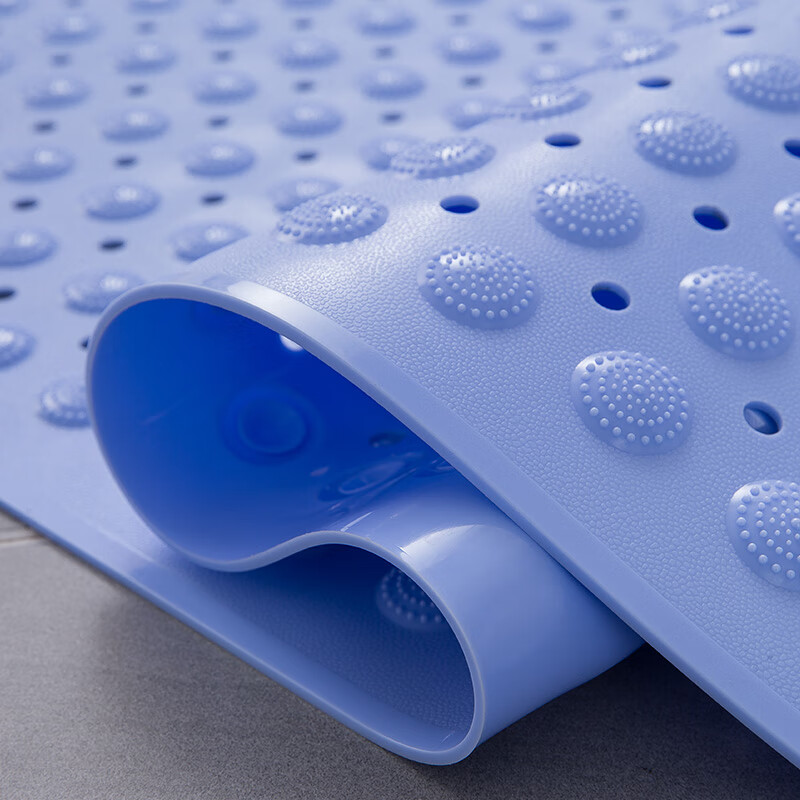 Rui.B浴室防滑垫孕妇老人洗澡淋浴房按摩吸盘防滑防摔垫卫生间防滑地垫 蓝色 80*120cm大尺寸