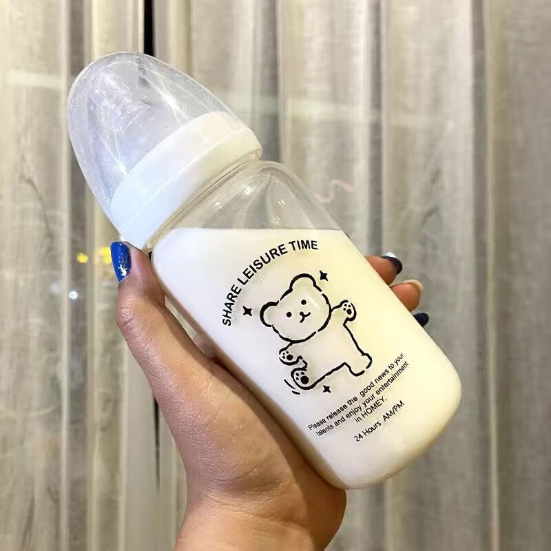 钵至钵至奶瓶奶瓶大人可爱搞怪水杯躺着喝的奶瓶水杯奶嘴水杯大人 耐