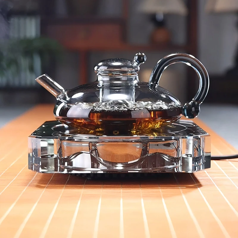 全度煮茶壶花茶壶套装英式泡茶壶茶具加厚耐热玻璃北欧风格轻奢养生壶 灰财鼠壶+玻璃电陶炉