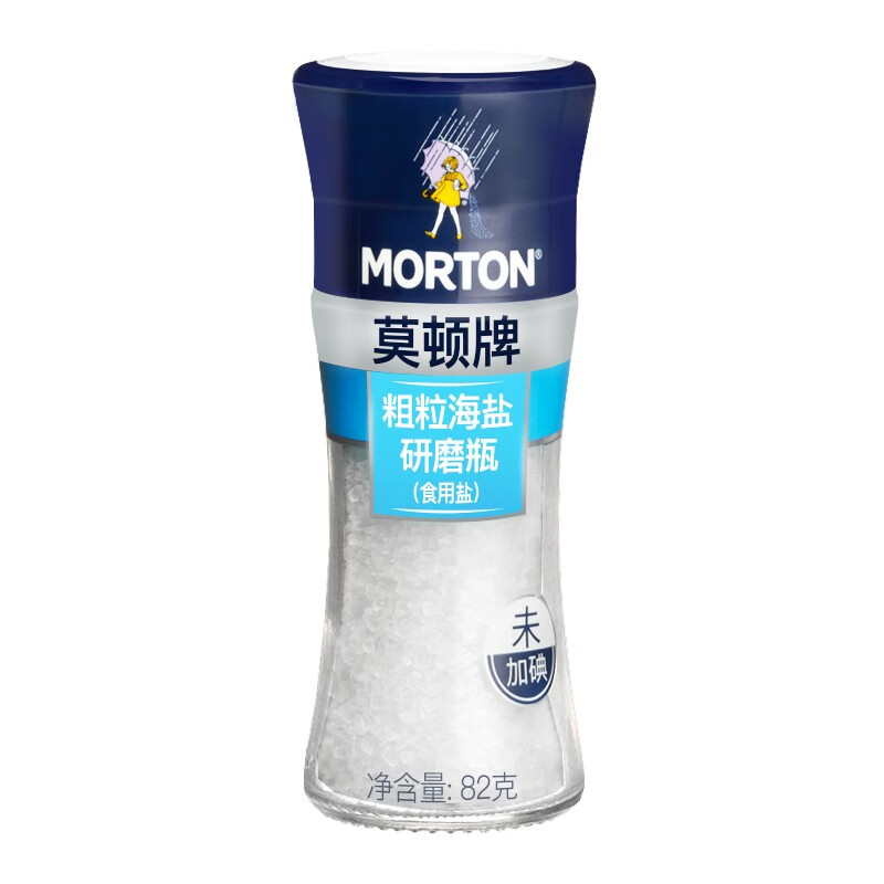 莫顿(morton) 粗粒海盐研磨盐 自带研磨器 牛排烧烤调味盐 82g