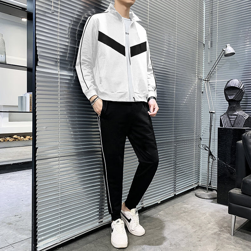 搭配潮男套装一套运动男韩版潮流衣服2021新款春秋季帅气男士休闲装潮