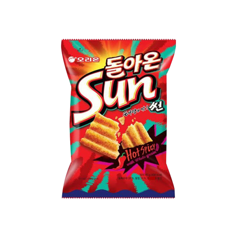 【好丽友】韩国进口Sun太阳甜辣味玉米片80g-京东休闲零食推荐
