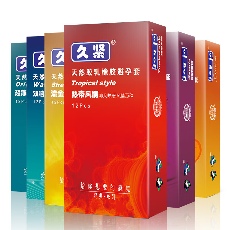 久紧 避孕套 安全套 男用持久超薄大颗粒水润螺纹套套 情趣用品成人计生 囤货套装 72只装持久型实用套装