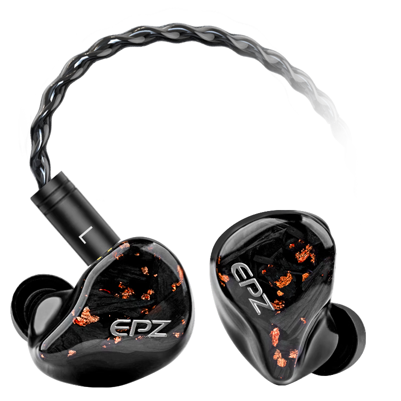 EPZ Q1动圈有线耳机HiFi入耳式3.5mm音乐游戏K歌直播线控带麦监听耳返华为type-c手机 星耀黑【3.5mm】