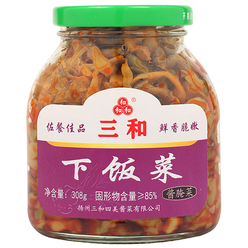 四美下飯菜萵苣腌菜揚(yáng)州特產(chǎn)開味佐餐小菜食品腌咸菜方便調(diào)味即食食品 下飯菜308g