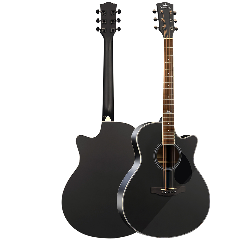 卡普马（KEPMA）卡普马A1CBKM卡马卡玛民谣吉他初学者入门吉它 酷黑色40英寸