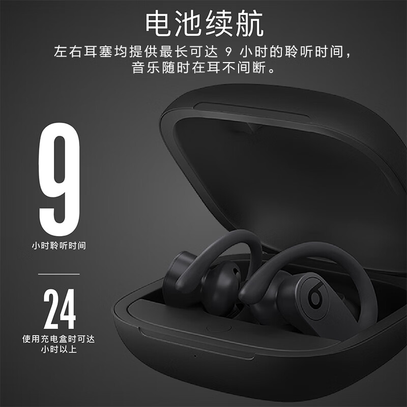 Beats Powerbeats Pro 完全无线高性能耳机 真无线蓝牙运动耳机 黑色