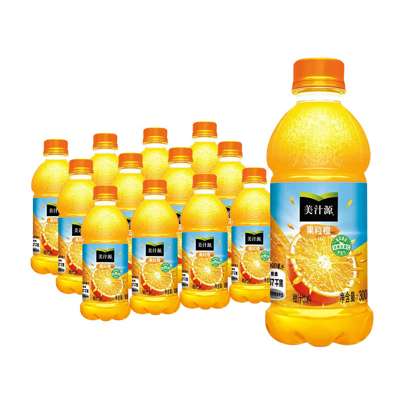 可口可乐（Coca-Cola）美汁源果粒橙果味果汁饮料300ml瓶装小橙汁 可口可乐出品 果粒橙300ml*12瓶