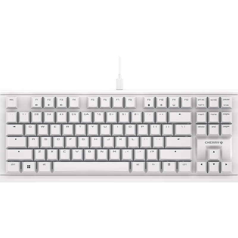 CHERRY 樱桃 MX1.1雪原极光 机械键盘 游戏键盘 悬浮式无钢结构 87键有线键盘 RGB灯效 电脑键盘 白色 红轴