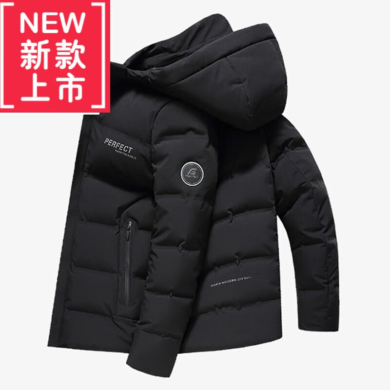 保罗polo高档品质男士新款羽绒服连帽羽绒服男中厚羽绒服聚热内衬90白