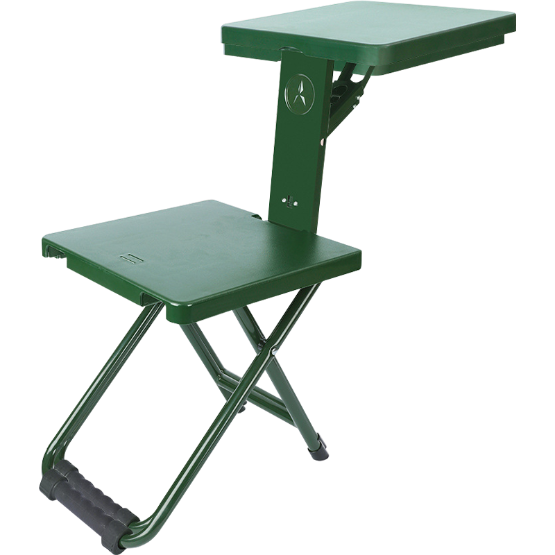 星恺 野战士兵折叠椅部门队伍学习凳军迷户外便携折叠凳靠背马扎作训凳板写字椅子 ZD15绿色