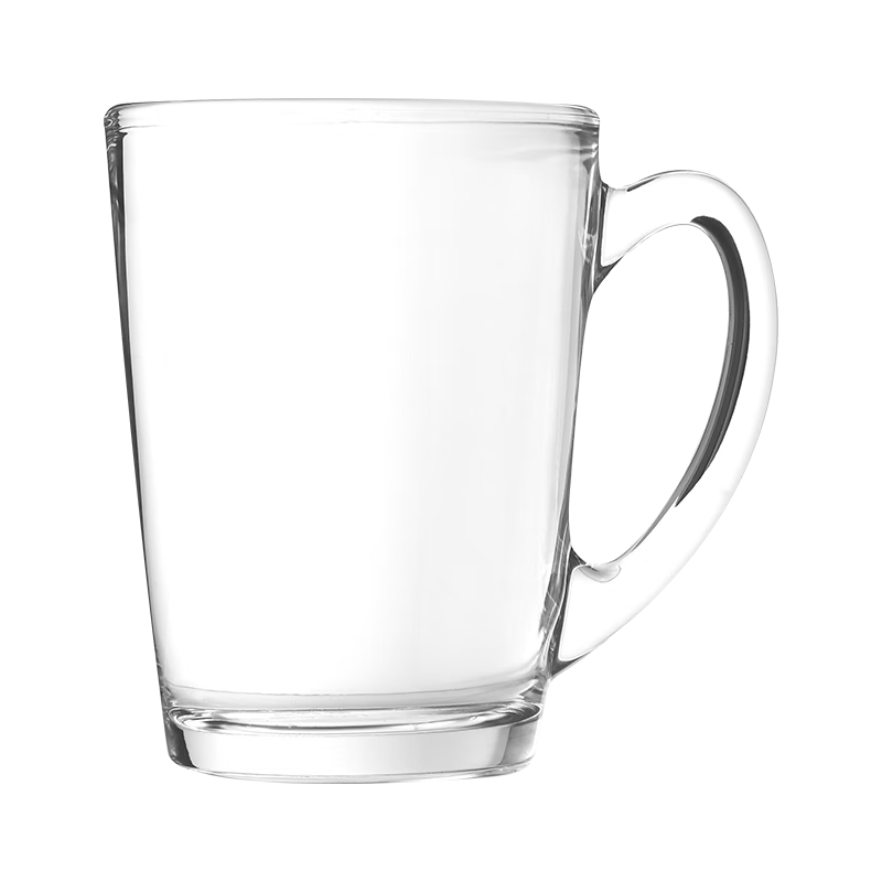 乐美雅（Luminarc）水杯玻璃杯咖啡杯茶杯泡茶杯子耐高温牛奶杯高颜值把杯320ml*2