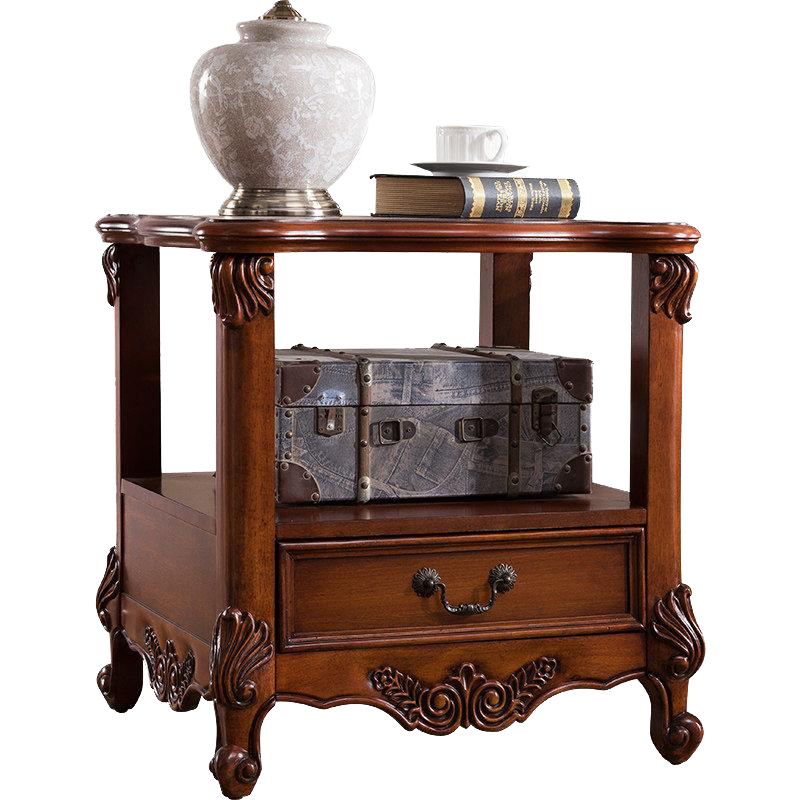 格澜帝尔(growdear)边几 美式角几边几实木小茶几小方桌客厅欧式茶水柜边桌方几 边几