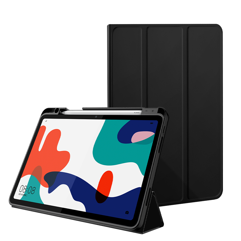 亿色(ESR)2020新款华为MatePad 10.4英寸保护套带笔槽 三折平板支架保护外壳 轻薄防摔平板电脑配件 魔力黑