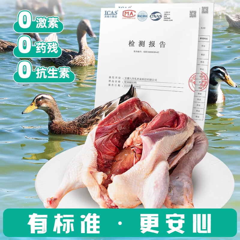 颐乡情现杀农家散养新鲜鸭肉生鲜白条鸭冷冻整只樱桃谷鸭大白鸭老土鸭子 农家仔鸭2只【净2斤1只】+料包+人参