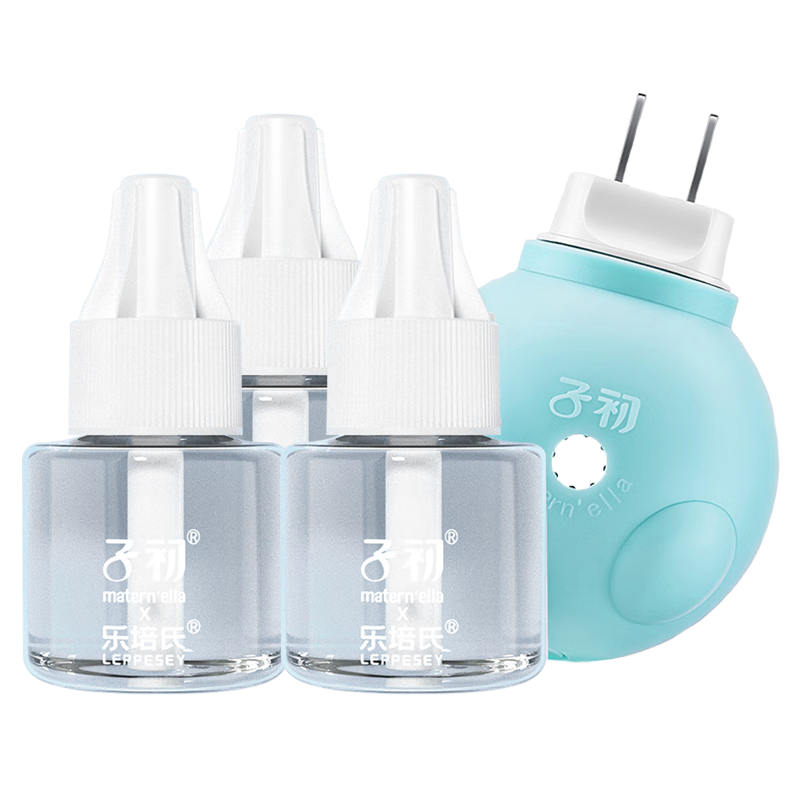 子初（matern’ella）电热蚊香液补充液蚊香液加热器套装驱蚊液电蚊香套装无香型驱蚊液 3液+1器
