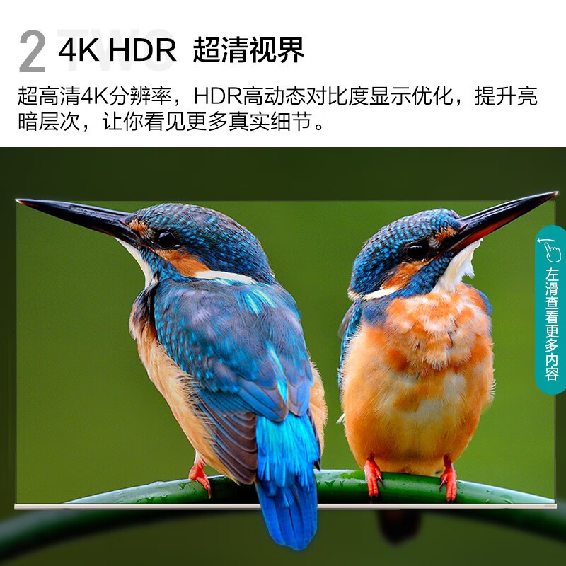 海信（Hisense）55T51F 55英寸 4K超清 HDR 智慧语音 多屏互动 超薄悬浮全面屏 平板教育电视机