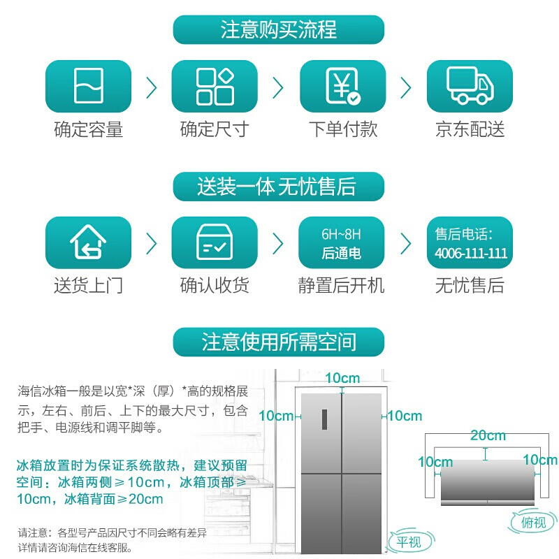 海信（Hisense）321升变频一级能效法式四门 冰箱风冷绿色净化仓BCD-321WTVBPI/Q