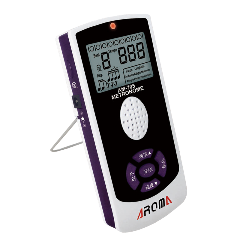 阿諾瑪（AROMA） 電子節拍器吉他架子鼓人聲精準節奏器古箏通用鋼琴考級專(zhuān)用 【順豐/充電款】705S白橙色+贈禮