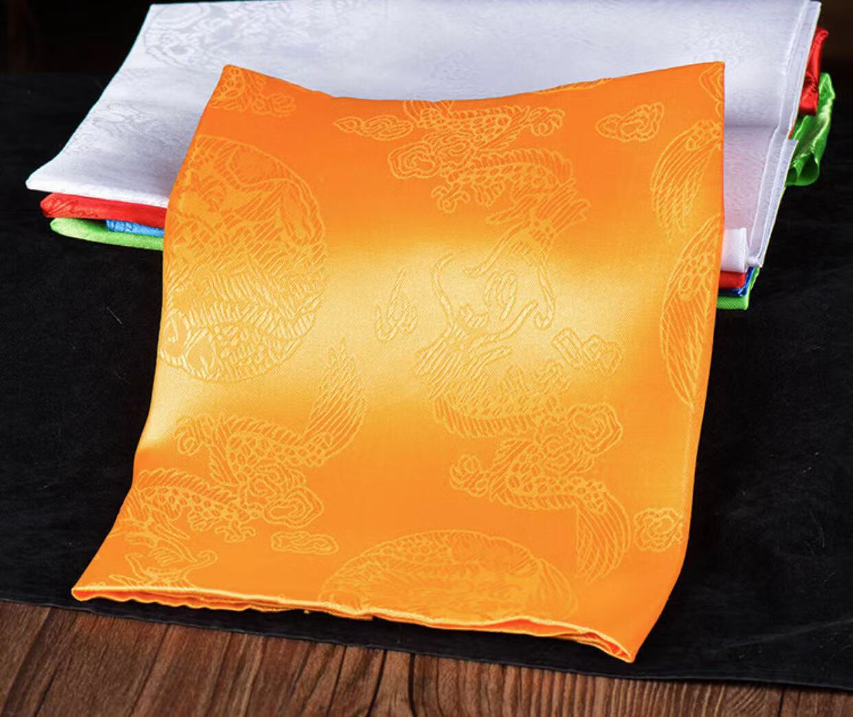 索拉图龙凤哈达藏族礼仪用品五色提花纹蒙古族绸缎哈达布大号2.