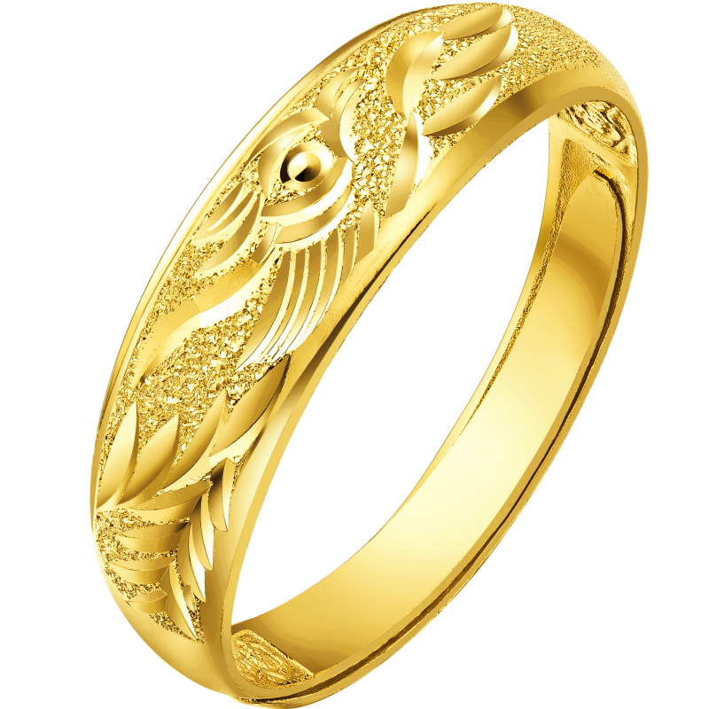 六福珠宝足金龙凤结婚对戒黄金戒指女款 计价 B01TBGR0018 约3.44克 3.44克（含工费105元）