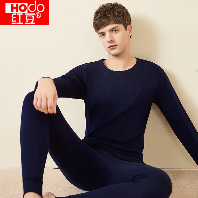 红豆（Hodo） 红豆内衣秋衣秋裤纯棉套装纯色低圆领打底衫裤C 男款藏青 175/100使用感如何?