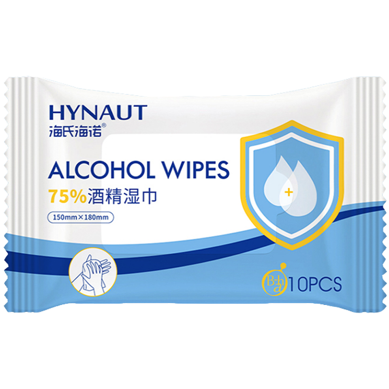 海氏海诺75%酒精湿巾一次性消毒棉片大号清洁湿巾小包10片凑单1元2元商品