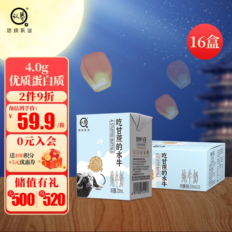 认养水牛奶儿童 早餐奶 吃甘蔗的水牛 纯牛奶200ml*16盒使用感如何?