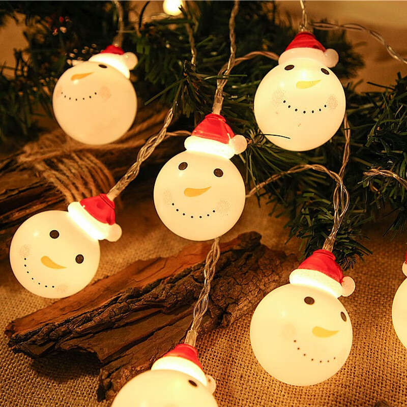 徽梵(huifan)户外led圣诞节日装饰灯圣诞老人雪人灯串usb电池款彩灯