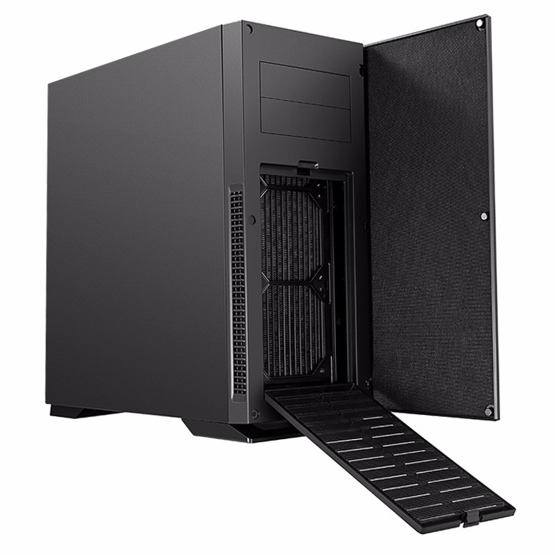 先马（SAMA）黑洞5 台式电脑机箱 吸音降噪/高塔8槽/前铝板/支持E-ATX主板/配3风扇/高分子吸音棉/独立电源仓