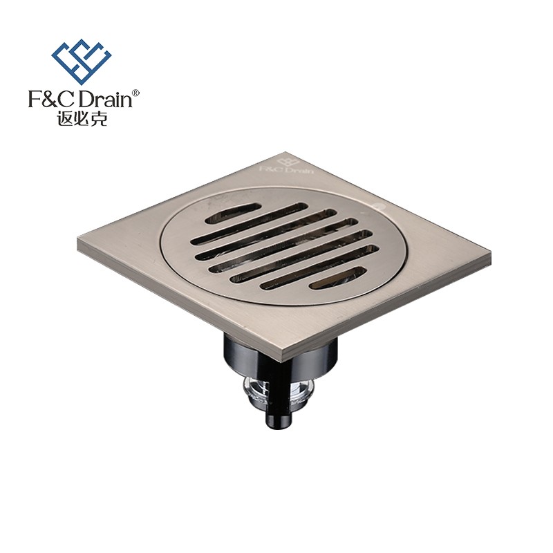返必克超薄移位地漏防反水地漏全铜防臭厨卫枪灰铜芯防虫卫生间干区反