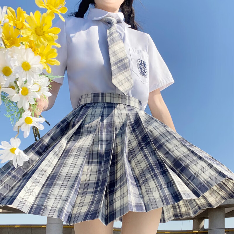 夏天jk制服套装裙子少女生学院风 温柔一刀女全套少女百褶裙夏季短袖