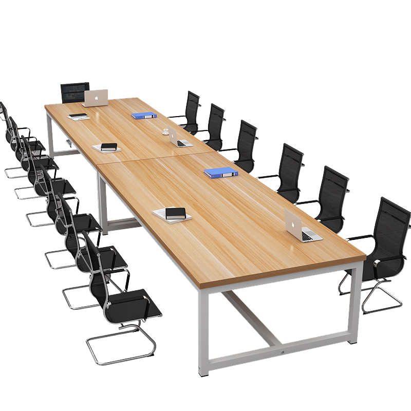 AEY 电脑桌现代简约长方培训长桌板式办公家具 2.2M