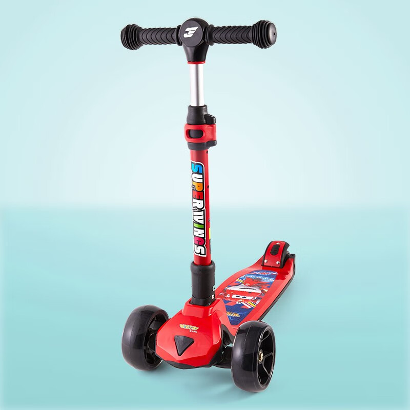 奥迪双钻儿童滑板车3至6岁10至15岁宝宝滑滑车加宽可折叠脚踏滑步车 超级装备IP滑板车-乐迪DL391711