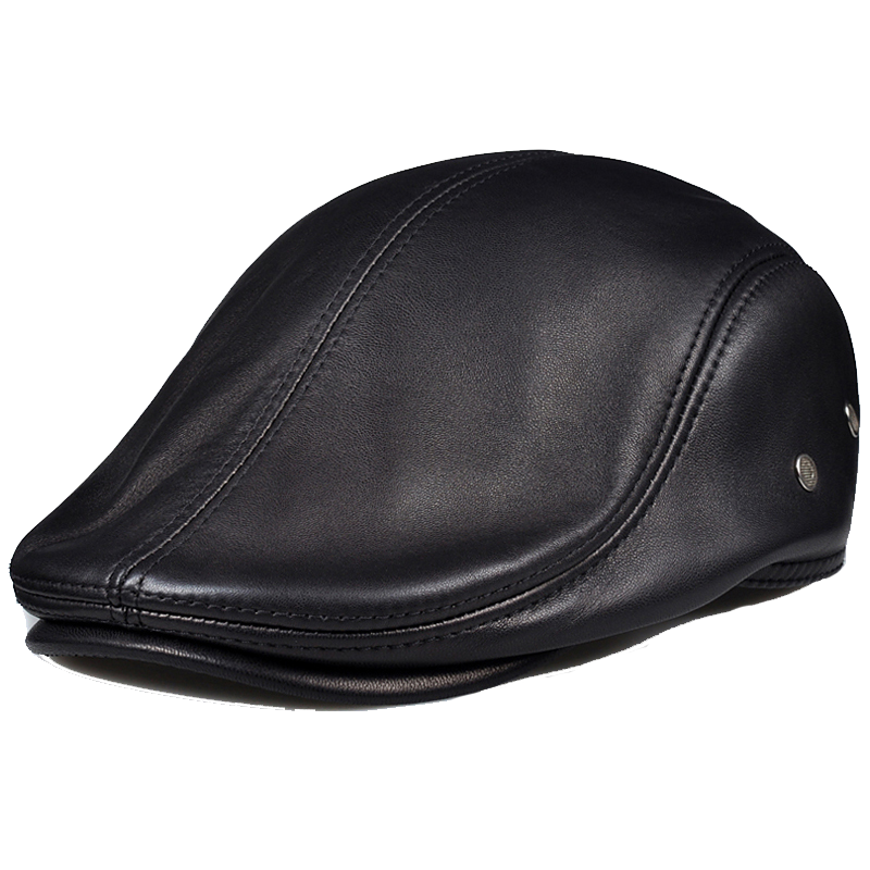 东蜃品牌真皮帽子男鸭舌帽，高端大气又保暖|京东直接查看鸭舌帽价格走势