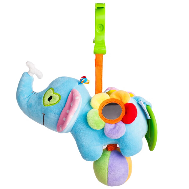 凯艺玩具婴车挂件床铃毛绒玩具牙胶安抚震动玩具多功能玩偶公仔-小象款新年礼物 儿童