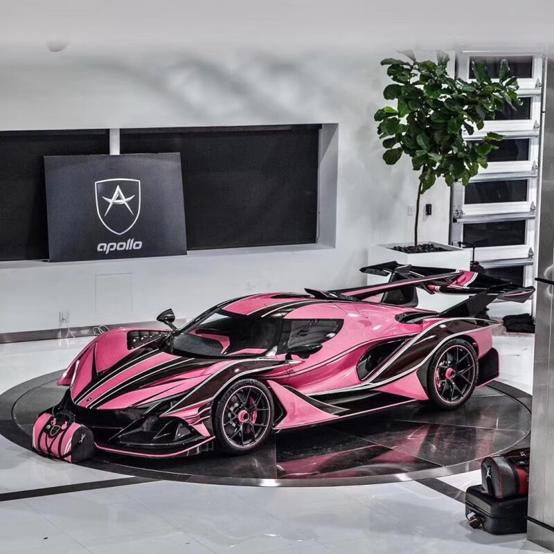 peako 1:18 阿波罗 apollo ie 太阳神 仿真树脂汽车模型生日礼物 粉色