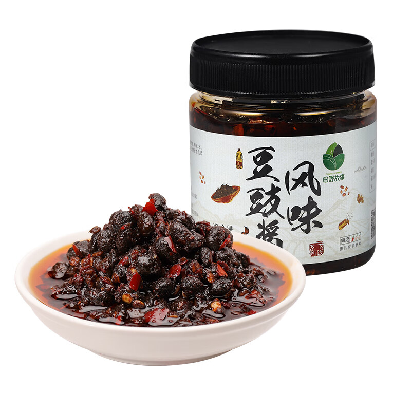 田野故事 豆豉酱调味酱湖南特产油辣椒酱拌饭拌面酱香辣下饭罐装258g