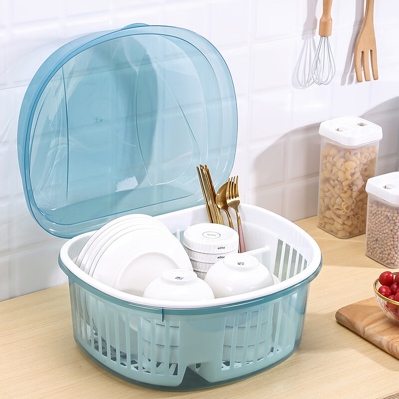 碗筷收纳盒沥水碗架放碗碟厨房置物架台式碗柜沥水碗盆家居神器 粉色