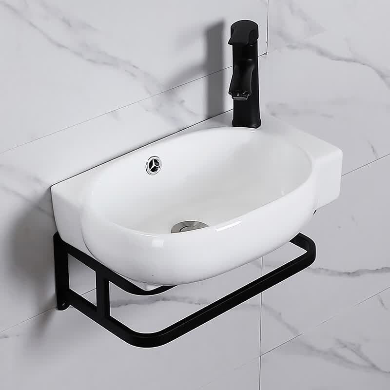 仁聚益小户型挂墙式简易洗手盆单盆卫生间家用迷你洗脸盆面盆柜洗漱台