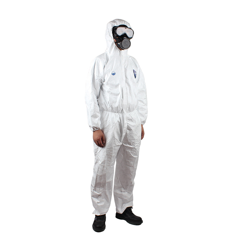 杜邦tyvek 1422a特卫强防护服 工作服喷漆防化连体带帽无尘透气衣服