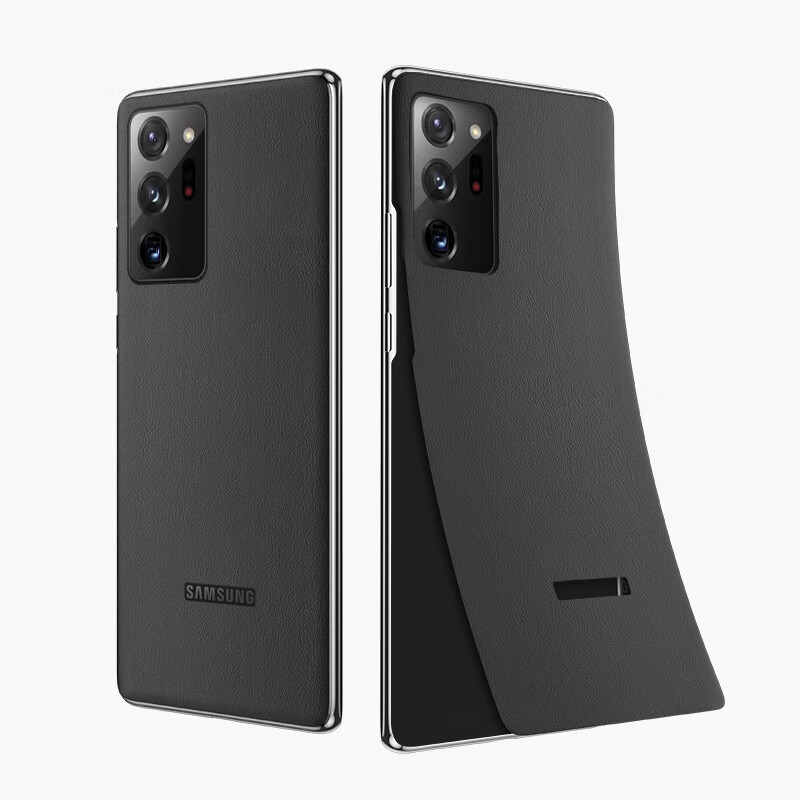 适用三星 Galaxy Note20 Ultra素皮后膜三星 note20背膜玻璃后盖全屏防指纹贴膜 素皮后膜【墨黑】2片装-LOGO开孔 三星 Galaxy Note20 Ultra