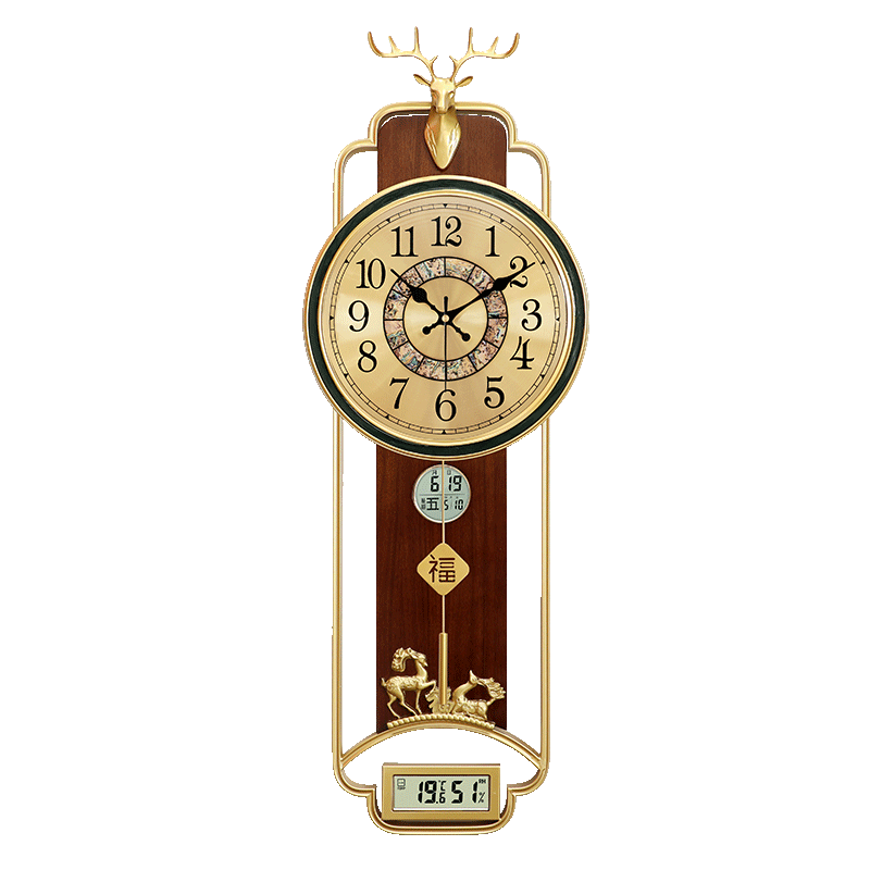 ����˹��KAIENSI������ʽ�ߵ����ӿ�������ʱ�йұ�������������ʪ������ʱ�ӱ���ǽ 2061C-ͭɫ��+˫Һ��-������о ��30cm  ��87cm