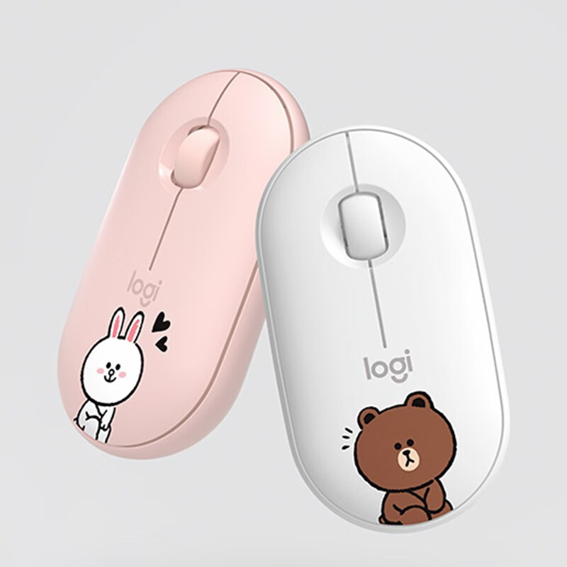 罗技（Logitech）LINE FRIENDS系列K380蓝牙键盘+Pebble 无线蓝牙鼠标 -布朗熊