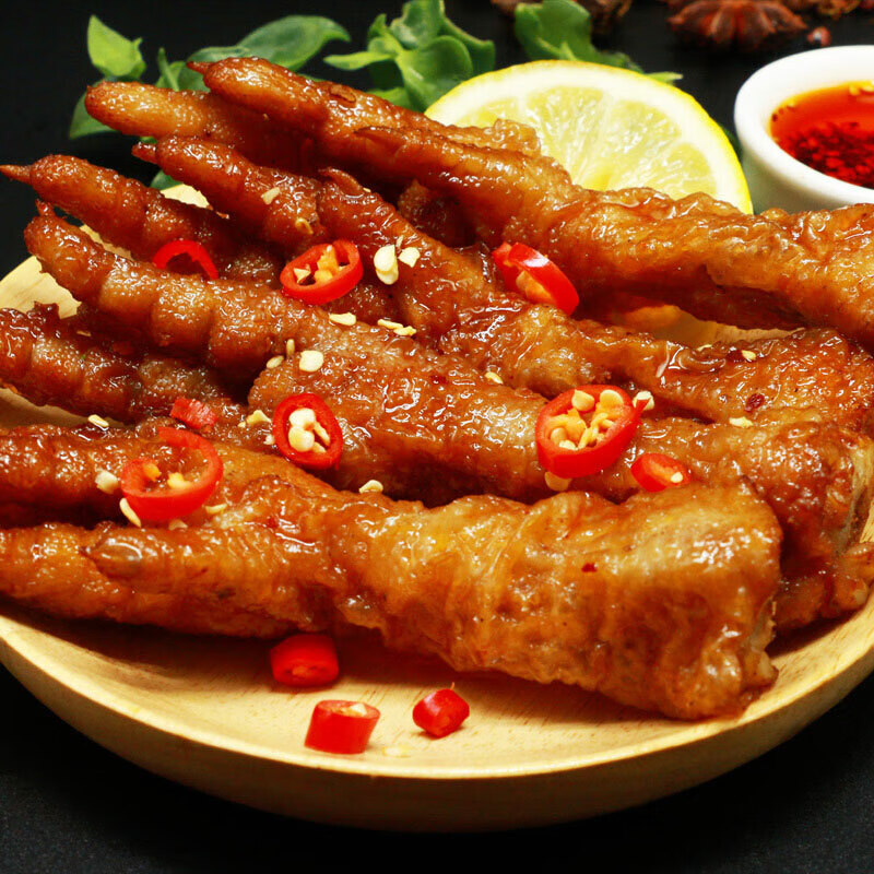 虎钢馋虎皮凤爪小吃速食鸡爪卤味不辣五香甜辣多味即食小吃130g 五香