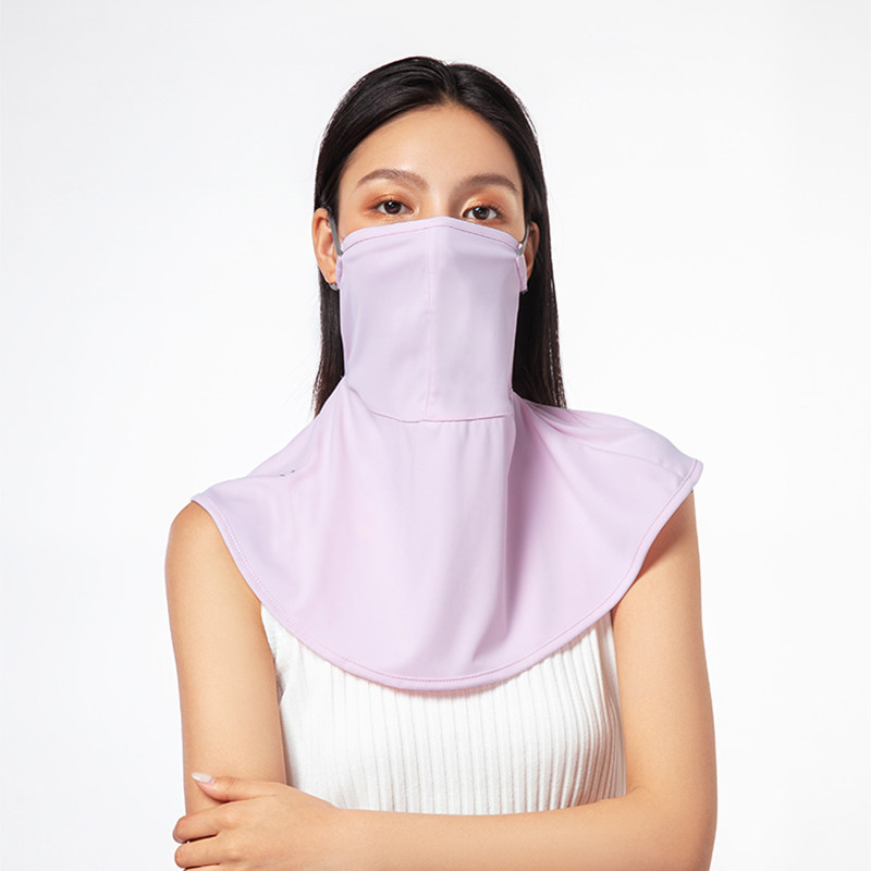 韩国VVC防晒夏季薄款防紫外线透气防尘面罩全脸 少女粉