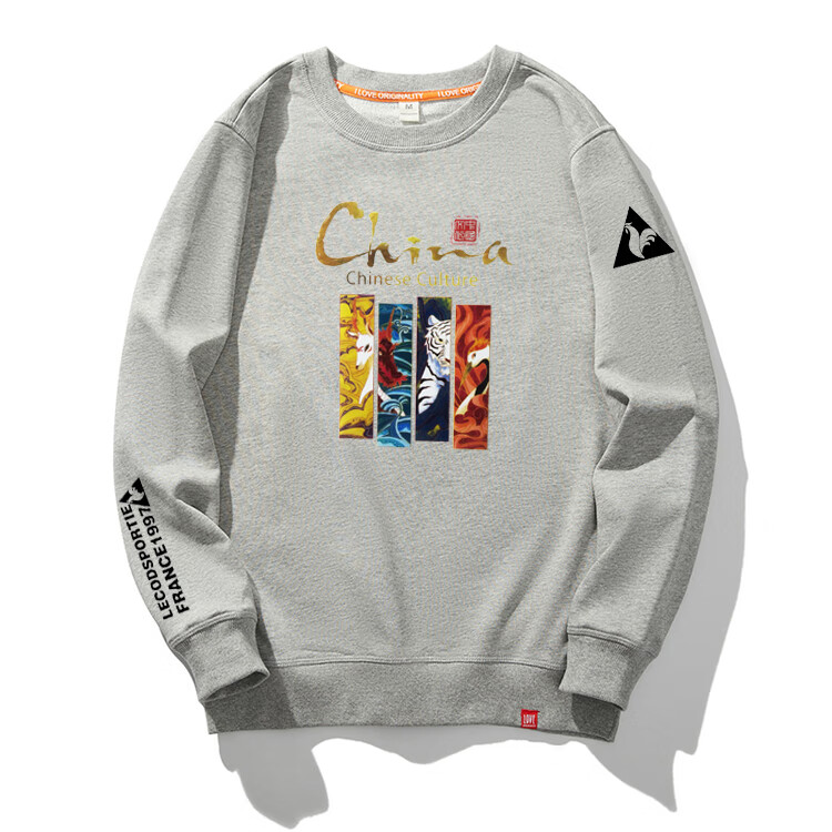 catasdate公鸡牌服装卫衣法国男春秋薄款潮牌纯棉圆领大码加绒长袖秋