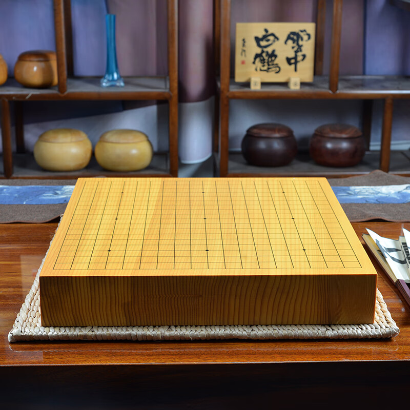 2cm新榧木棋盘独木日式围棋盘画线棋具铁杉木