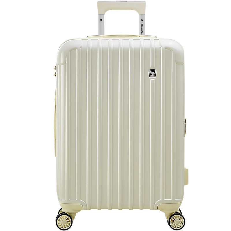 爱华仕可扩展拉杆箱女20英寸登机旅行箱男拉链大容量行李箱6229珍珠白
